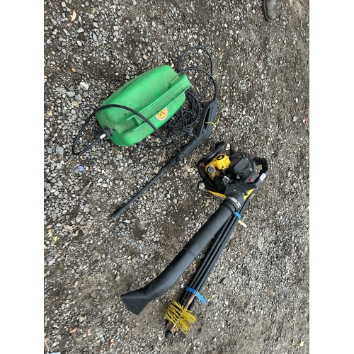 252 - Petrol blower, pressure washer and drain rods