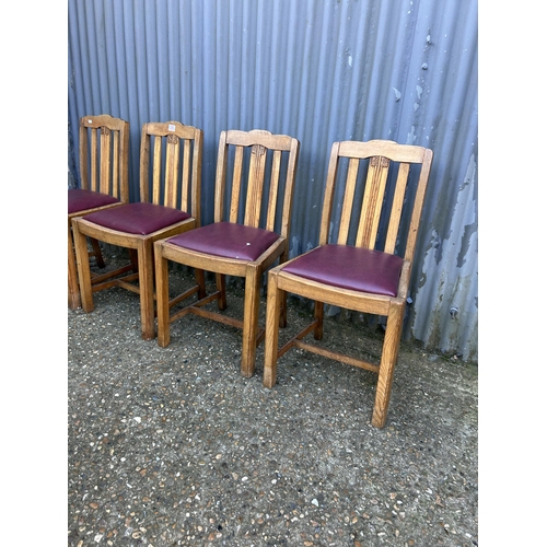 26 - A set of four 1920's oak dining  chairs