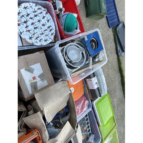 287 - Very large quantity of assorted kitchenware including new saucepans, grey dinner plates baking items... 