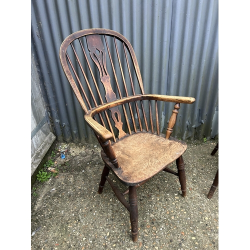 4 - A Windsor carver country kitchen chair and a wheelback carver chair