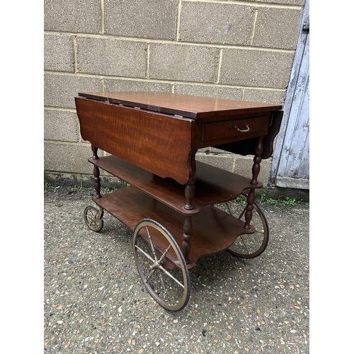 6 - A repro mahogany drinks trolley