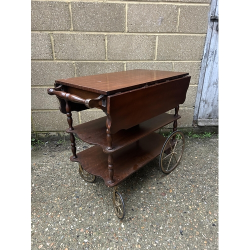 6 - A repro mahogany drinks trolley