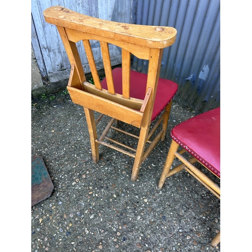 62 - A set of four chapel chairs