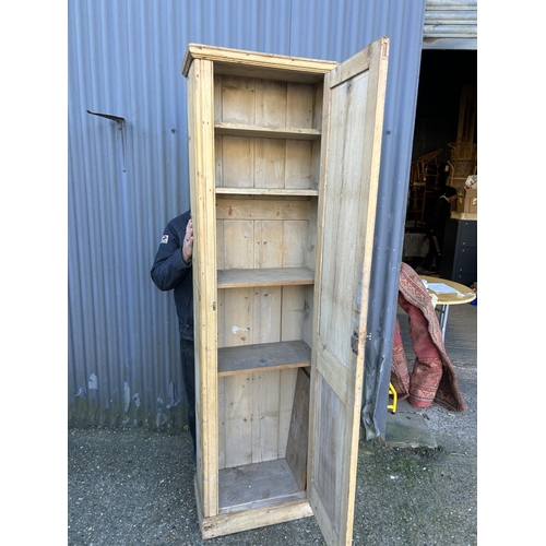 72 - A tall country pine larder cuobaord with shelves 60x30x214