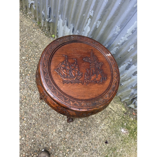 98 - A oriental circular occasional table