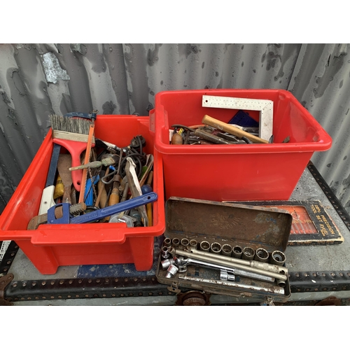 362 - Two red boxes of tools