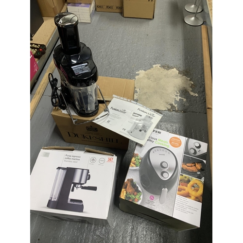 367 - Boxed Salter Air Fryer, Fusion Juicer and John Lewis Espresso Coffee Machine