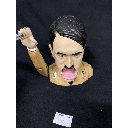 385a - Cast Iron Adolf Hitler Money Box, height 17 cms