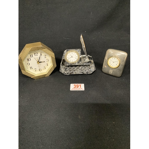 391 - Three desk clocks