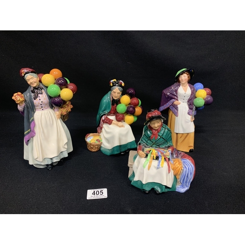 405 - 3 Royal Doulton Balloon ladies and Silks and Ribbons