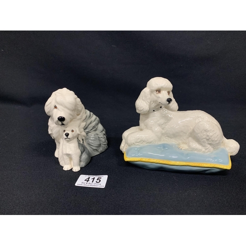 415 - 2 Royal Doulton dog figures, tallest 10cms