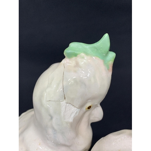 425 - Royal Doulton Lambeth Parakeet figure H35 (damage to one head)