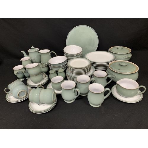 433 - 66 pieces of Green Denby potteryware, good condition but some with dullness to glaze