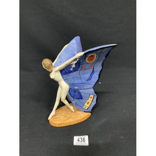 436 - Carltonware Butterfly Girl Figure, height 24cms