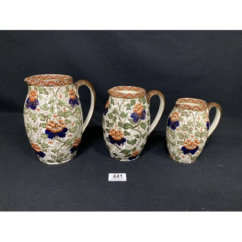 441 - Set of 3 Doulton Burslem Jugs