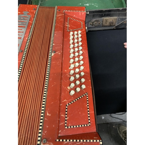 456 - Casali Verona Red cased piano accordion