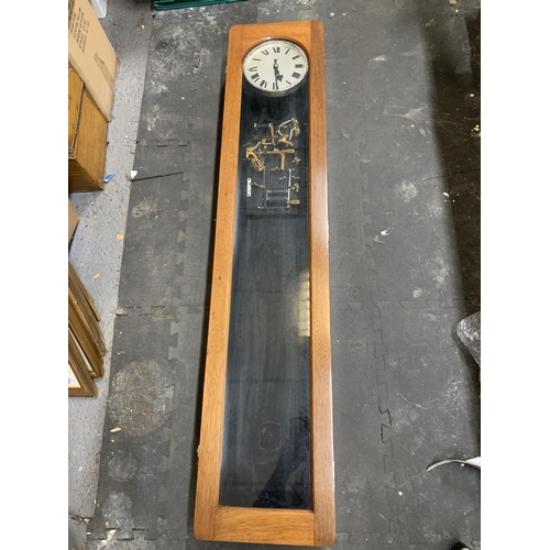 474 - Electric Factory Clock, length 127cms