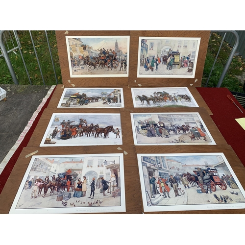 512 - 8 unframed Dickens prints, each overall 79 x 50cms