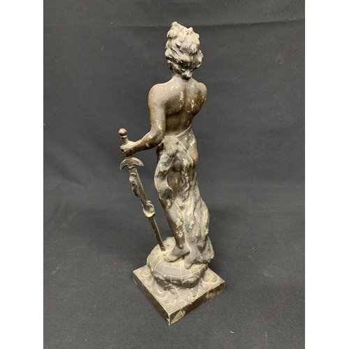 522 - Victorian patinated bronze effect Spelter figure, height 38cms