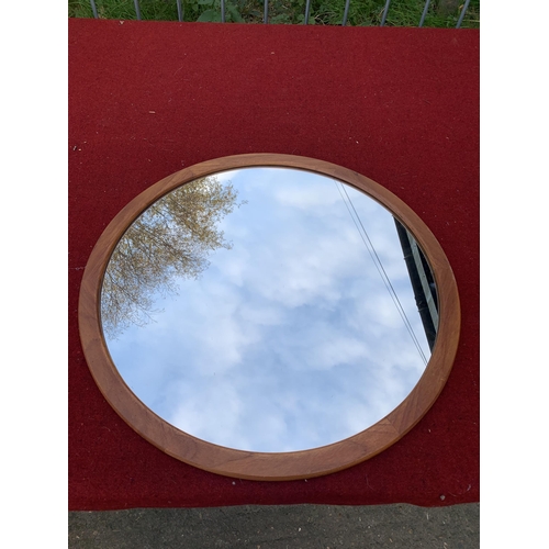 525 - Circular Teak Mirror diameter 61cms