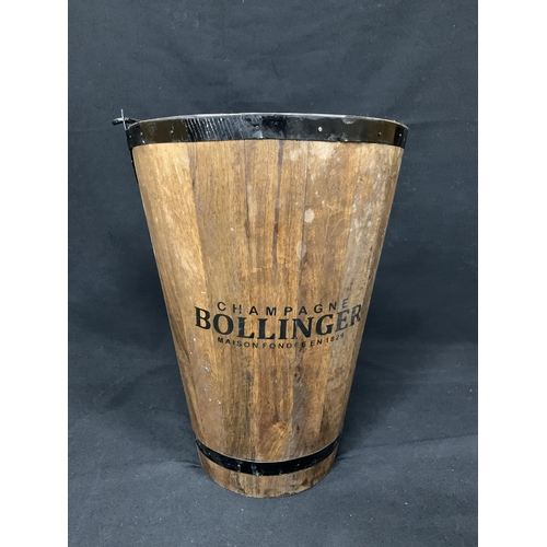 537 - Wooden Bollinger champagne bucket, height 40cms