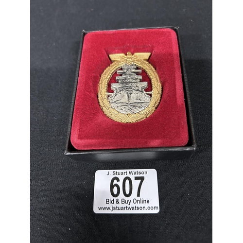 607 - Museum copy of metal naval badge