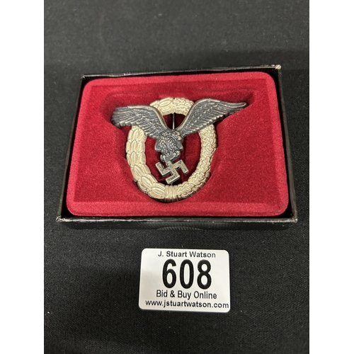 608 - Museum copy of metal German Luftwaffe badge