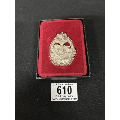 610 - Museum copy of metal German tank badge