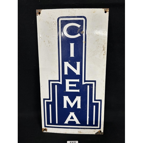 626 - Enamel cinema sign, 23 x 43cms