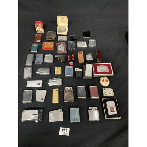 667 - 42 Assorted pocket lighters