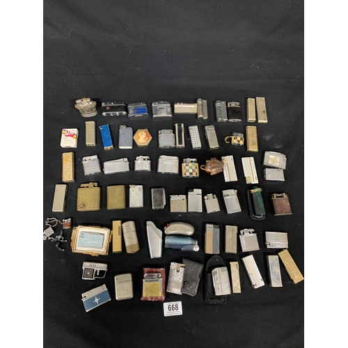 668 - 64 Assorted pocket lighters