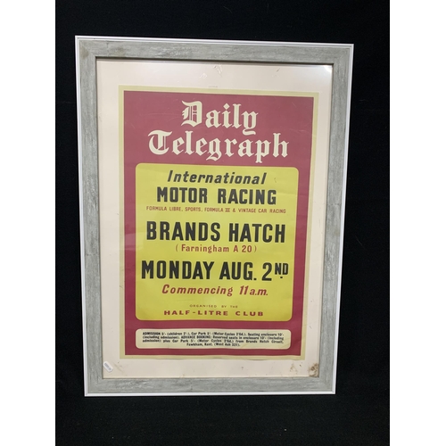 685 - Framed vintage Brands Hatch Poster