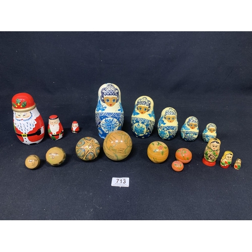 713 - Russian doll and Russian balls and part sets