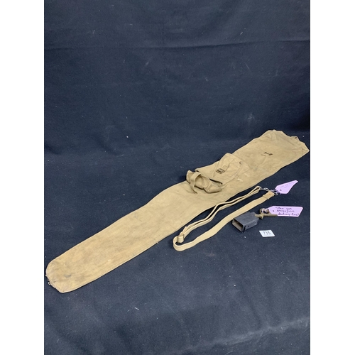 735 - WW2 Rifle Case (no carry strap), Sten Gun Sling, Sten Gun Magazine loading tool