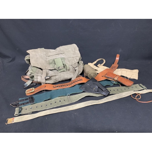 736 - Light Infantry Stable Belt, two holsters, belts and rucksack