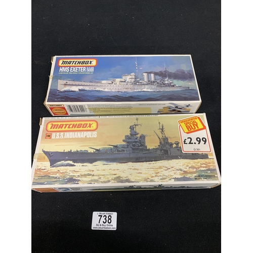 738 - Two Matchbox Model Ship Kits