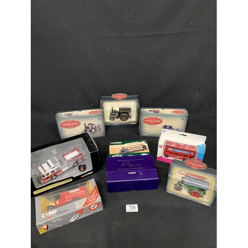 739 - Nine Corgi boxed Model Vehicles