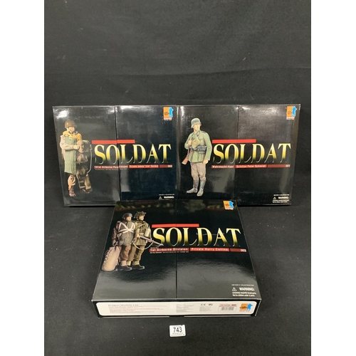 743 - Soldat by Dragon Models Ltd - 3 Models 001,002 & 003, boxed as new