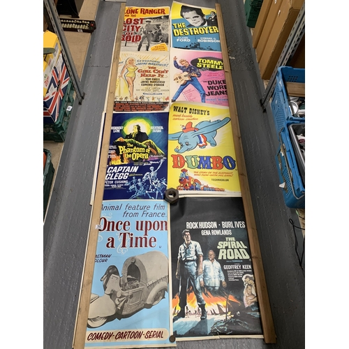 763 - Eight vintage Original Film Posters from local Kent cinema approx 50 x 76 cms