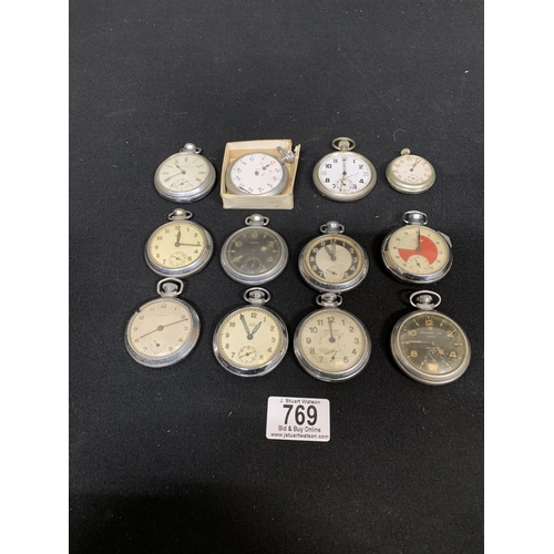 769 - 12 Vintage Pocket Watches