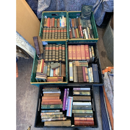 830 - Five trays of vintage books