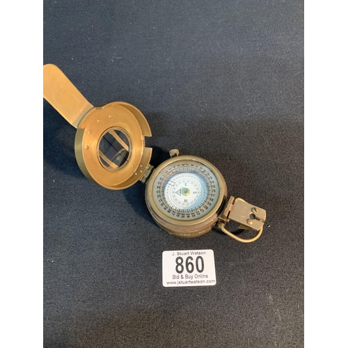 860 - Brass Marching Compass, diameter 6 cms