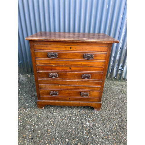 16 - A satinwood chest of three drawers 84x53x84