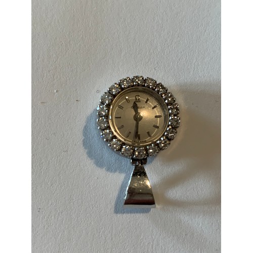 792 - Antique Omega Ladies Diamond Pendant Watch, gross weight 9 gms