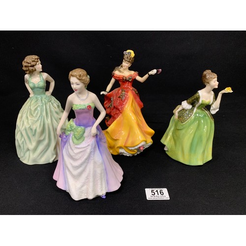 516 - 4 Royal Doulton lady figures, tallest 23cms