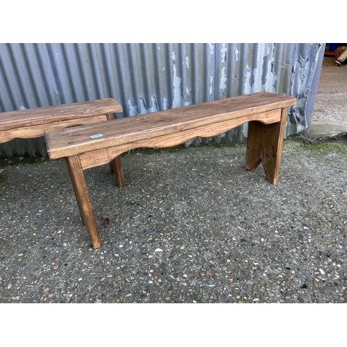 103 - A pair of pine bench seats 100x24x44