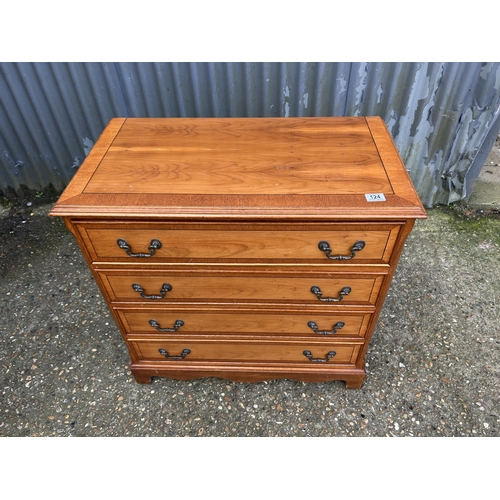 124 - A yew chest of four drawers 80x42x80