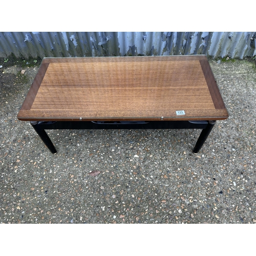 133 - A g plan e gommne coffee table 100x50x40