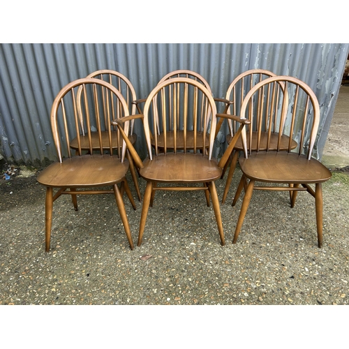 135 - A set of six ercol golden dawn dining chairs