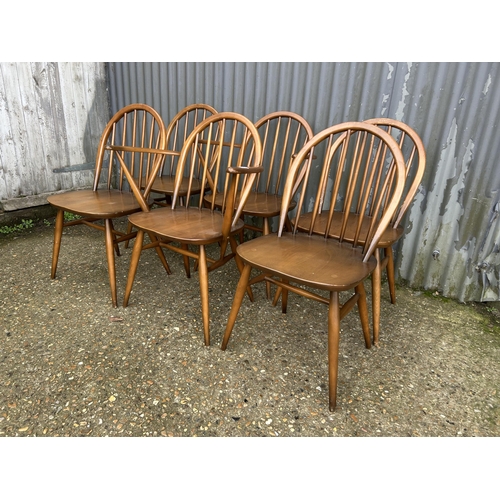 135 - A set of six ercol golden dawn dining chairs